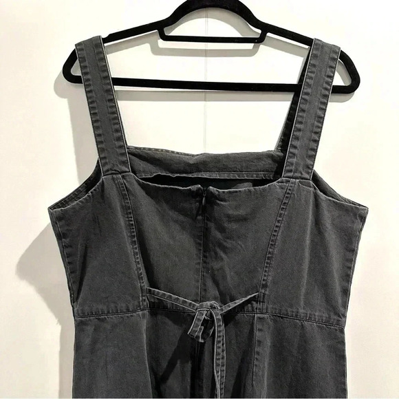 ASOS Black Soft Denim Overall Skirt Dress Cotton EUC Size 10 - Picture 10 of 15